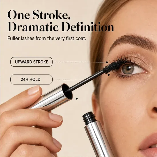 Lustrelle™ – Volumizing &amp; Curling Long-Lasting Metallic Mascara + 1+1 FREE