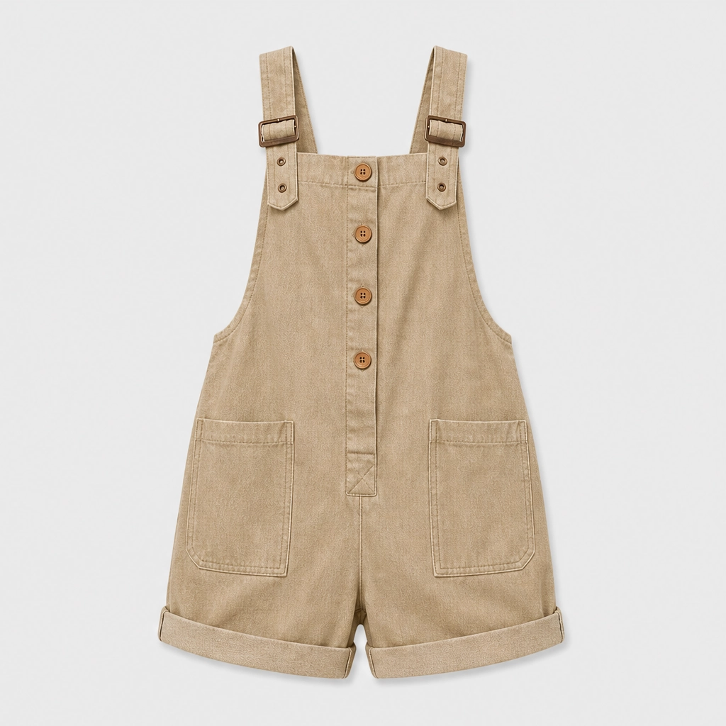 Sunvale™ – Adjustable Strap Relaxed-Fit Short Overall Romper with Pockets + 50% OFF