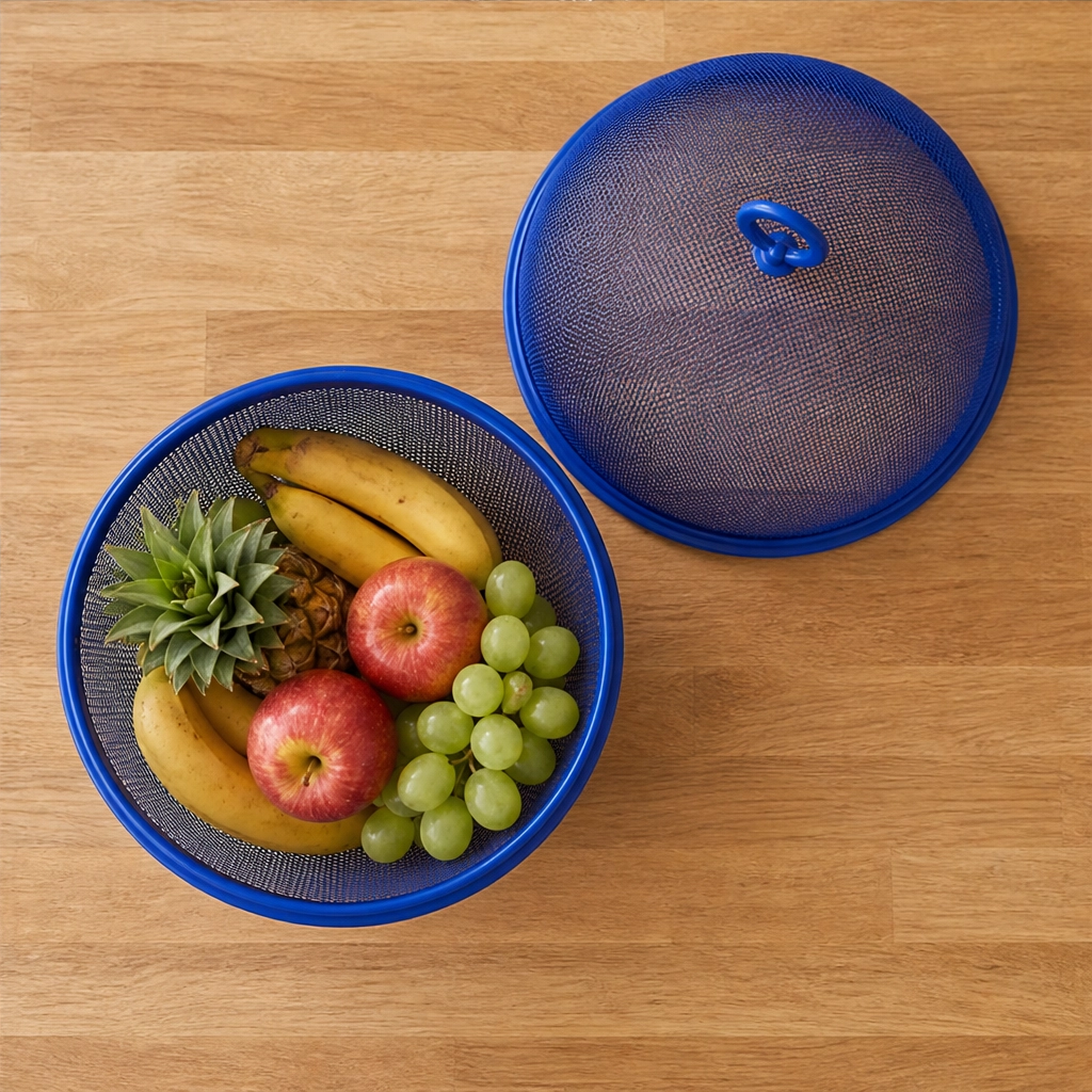Larder™ – Breathable Mesh Fruit Basket with Dome Lid &amp; Built-In Colander + 50% OFF