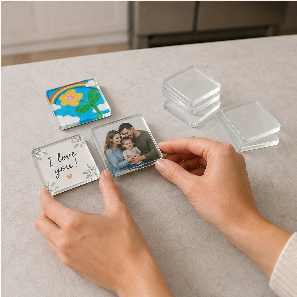 Memora™ – Clear Acrylic DIY Photo Magnets with Adhesive Backing + 50% OFF