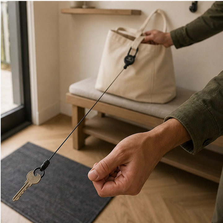 Anchorit™ – Heavy-Duty Retractable Keychain with Steel-Core Cord &amp; Carabiner + 50% OFF
