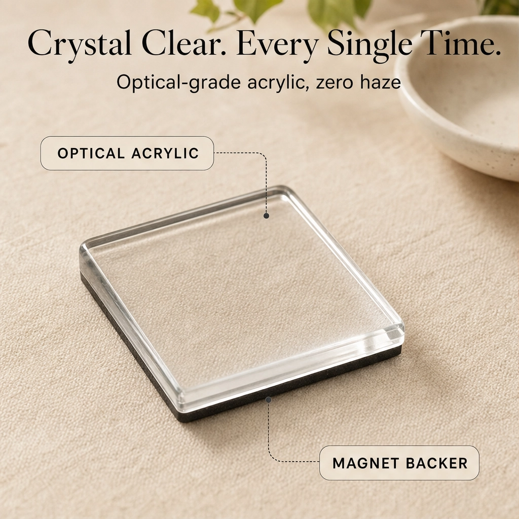 Memora™ – Clear Acrylic DIY Photo Magnets with Adhesive Backing + 50% OFF