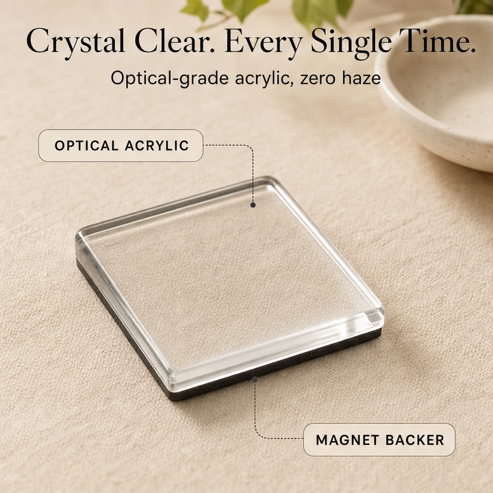 Memora™ – Clear Acrylic DIY Photo Magnets with Adhesive Backing + 50% OFF