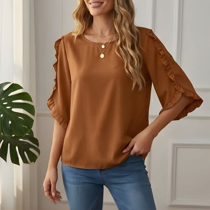 Fleurette™ – Ruffle Sleeve 3/4 Blouse for Women | Relaxed Fit | + 50% OFF
