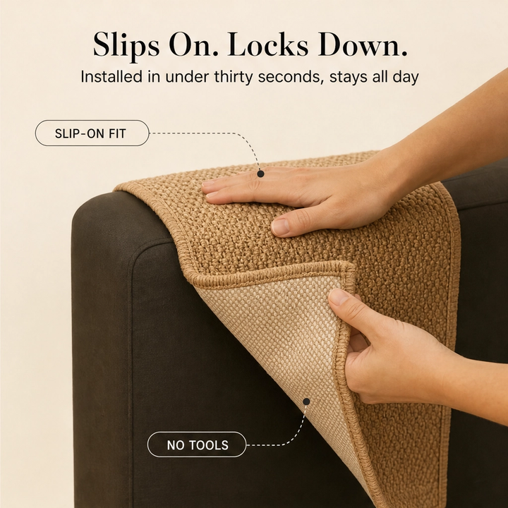 Pawden™ – Faux-Sisal Scratch-Resistant Sofa Armrest Cover for Cats + 50% OFF