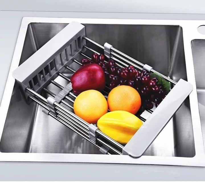 Basinwell™ – Expandable Stainless Steel Over-Sink Dish Drainer &amp; Produce Rack + 50% OFF