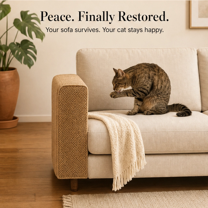 Pawden™ – Faux-Sisal Scratch-Resistant Sofa Armrest Cover for Cats + 50% OFF