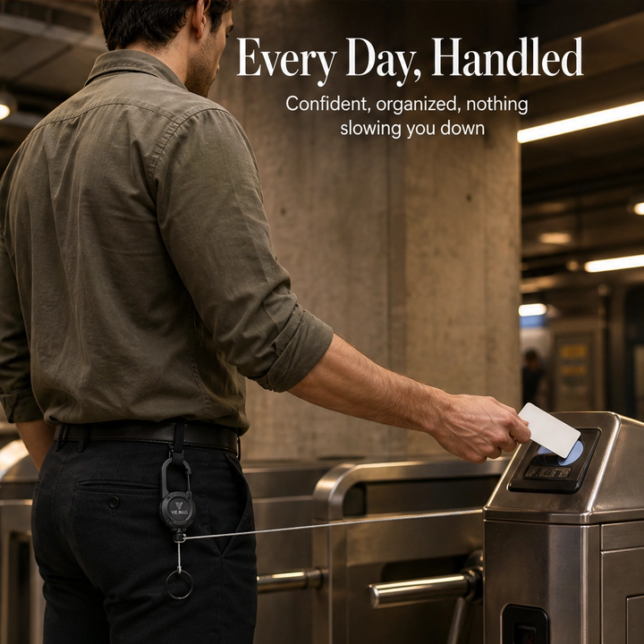 Anchorit™ – Heavy-Duty Retractable Keychain with Steel-Core Cord &amp; Carabiner + 50% OFF