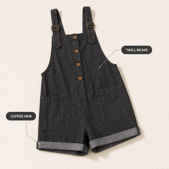 Sunvale™ – Adjustable Strap Relaxed-Fit Short Overall Romper with Pockets + 50% OFF
