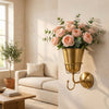Patina™ – Vintage Brass Wall-Mounted Flower Vase with Hook + 50% OFF