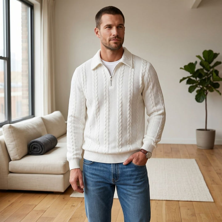 Braidwell™ – Cable-Knit Half-Zip Men&