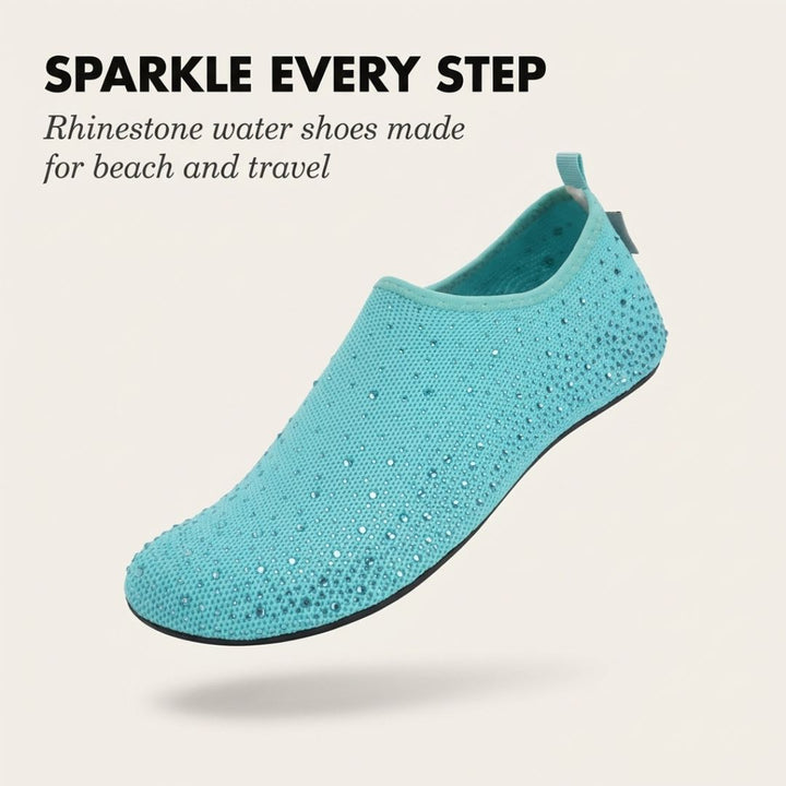 Lumara™ – Rhinestone Sparkle Barefoot Water Shoes for Women | Beach, Travel &amp; Indoor Slip-On +50% OFF