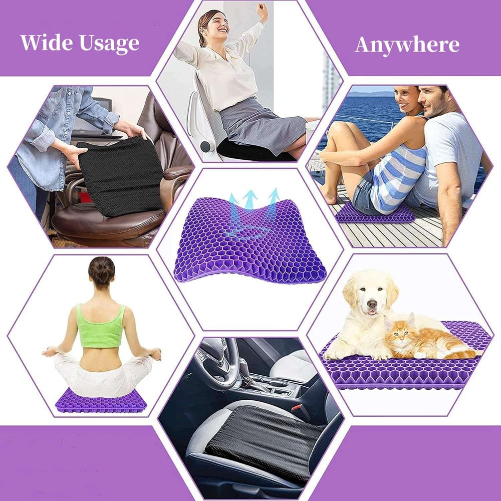 Hivecore™ – Double-Layer Honeycomb Gel Seat Cushion for All-Day Comfort &amp; Pain Relief + 50% OFF