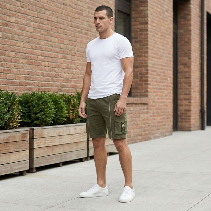 Rivet™ – Zipper Accent Multi-Pocket Tactical Cargo Shorts + 50% OFF