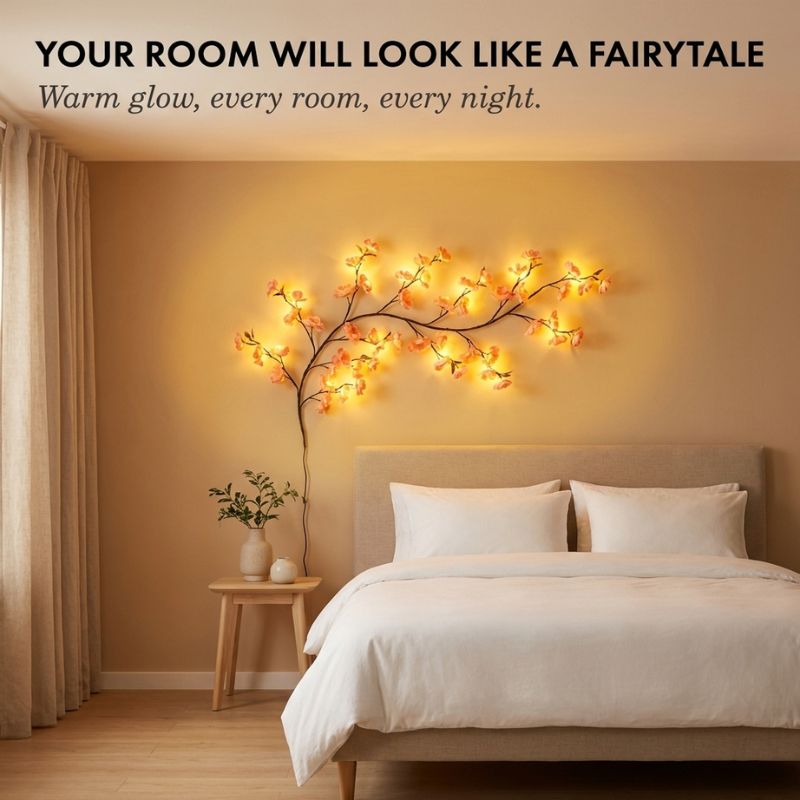 Bloomdusk™ – Bendable Cherry Blossom Vine LED Wall Light + 50% OFF