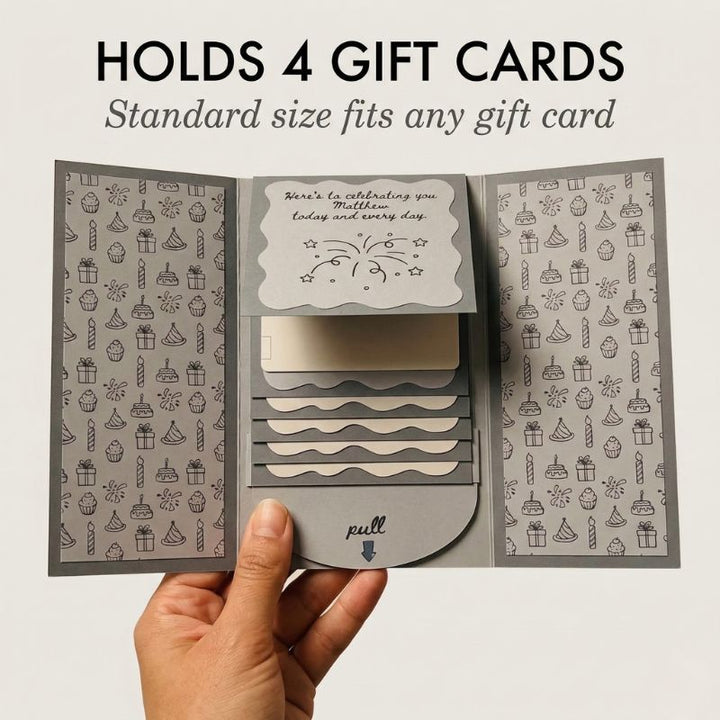 Bloomfold™ – Personalized Waterfall Birthday Gift Card Booklet, 4 Slots, Group Gift Ready + 1+ 2 FREE
