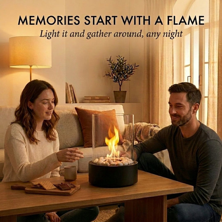 Hearthen™ – Smokeless Glass Tabletop Fire Pit for Indoor &amp; Outdoor Use + 50% OFF