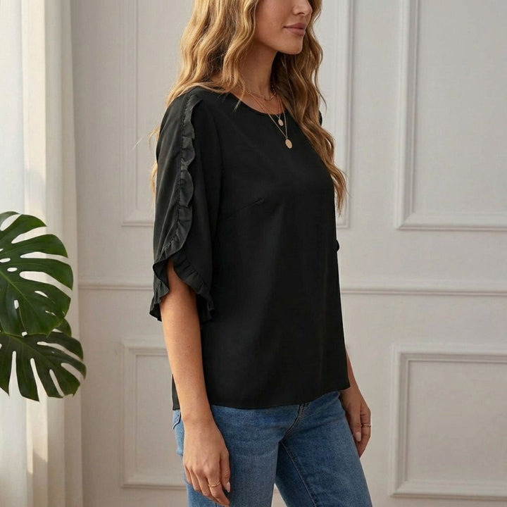 Fleurette™ – Ruffle Sleeve 3/4 Blouse for Women | Relaxed Fit | + 50% OFF