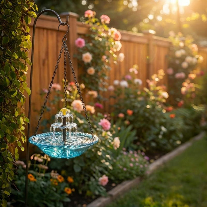 Bower™ – Solar Cascade Hanging Bird Bath Fountain + 50% OFF