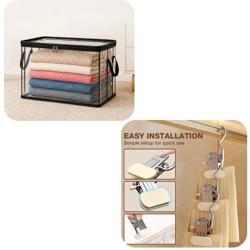 ClearNest™ – Heavy-Duty Clear Stackable Storage Bag for Clothes &amp; Moving + 50% OFF