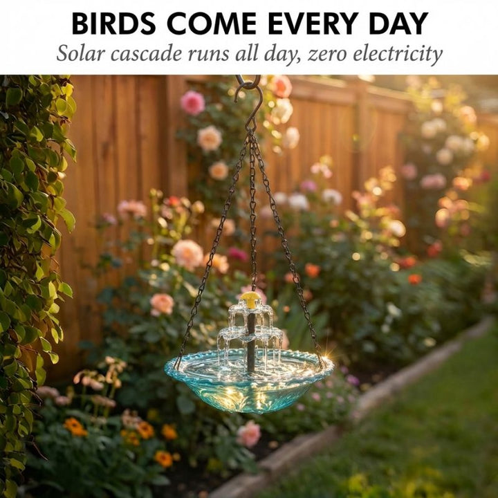 Bower™ – Solar Cascade Hanging Bird Bath Fountain + 50% OFF