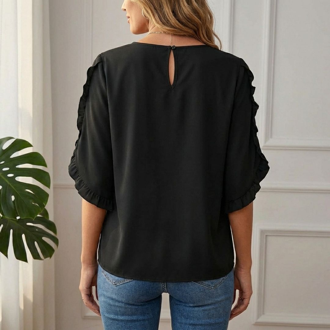 Fleurette™ – Ruffle Sleeve 3/4 Blouse for Women | Relaxed Fit | + 50% OFF