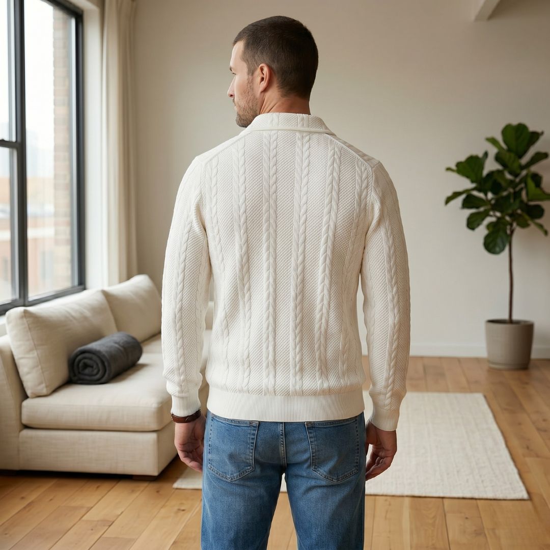Braidwell™ – Cable-Knit Half-Zip Men&