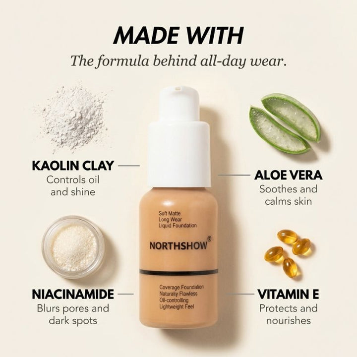 Lumara™ – Soft Matte, Full Coverage, Oil-Controlling Liquid Foundation + 50% OFF