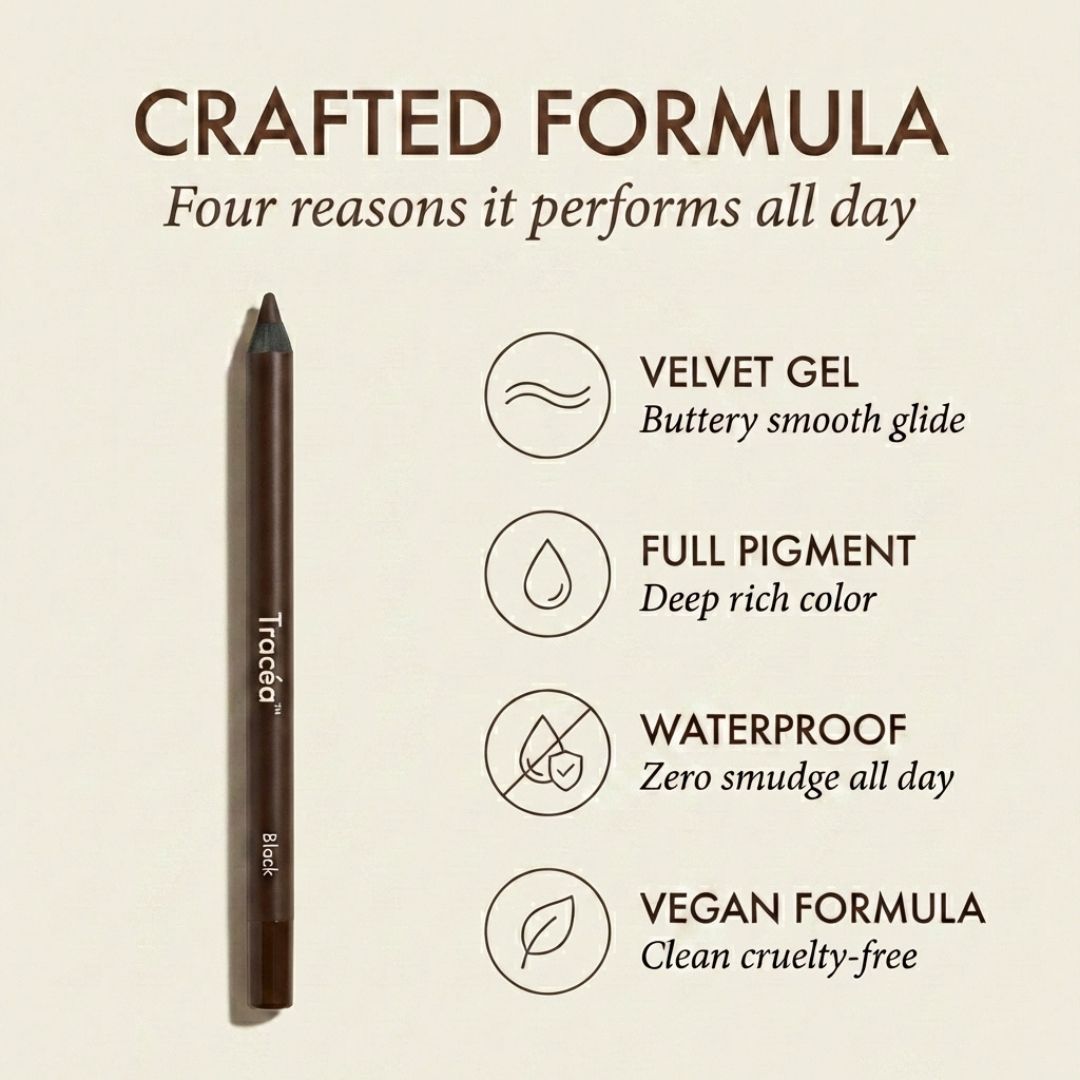 Tracéa™ – Waterproof Gel Eyeliner Pencil | Smudge-Proof, All-Day Wear + 1+1 FREE