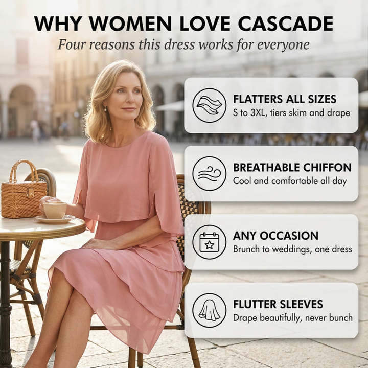 Cascelle™ – Elegant Tiered Ruffle Sleeve Women&