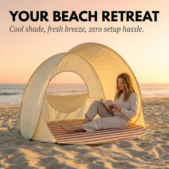 Shorecove™ – Pop-Up Beach Tent with UPF 50+ Sun Protection &amp; 360° Airflow + 50% OFF