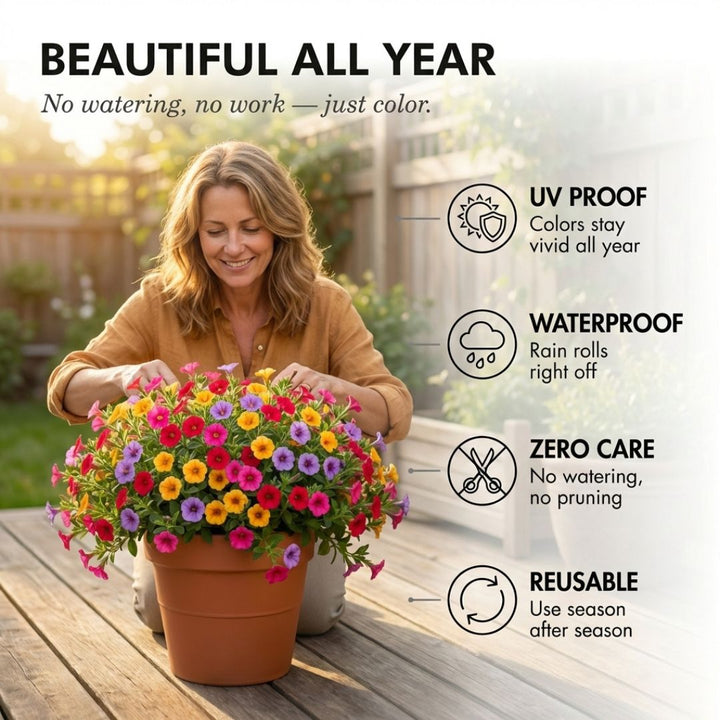 Bloomcroft™ – UV Resistant, No-Fade Colorful Artificial Outdoor Flowers + 50% OFF