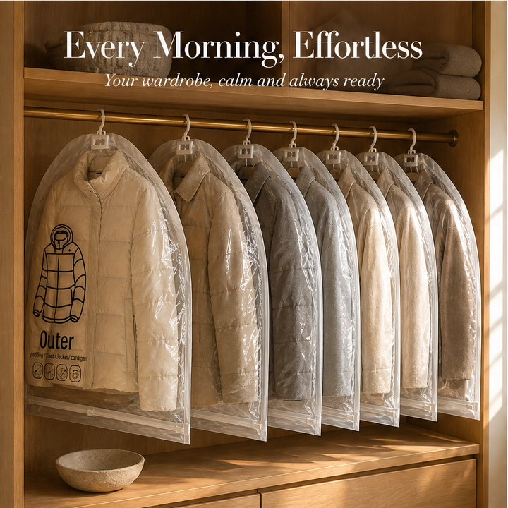 Hushvault™ – Hanging Vacuum Storage Bags for Coats, Jackets &amp; Closet Organization + 50% OFF