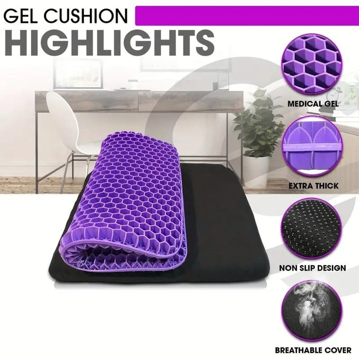 Hivecore™ – Double-Layer Honeycomb Gel Seat Cushion for All-Day Comfort &amp; Pain Relief + 50% OFF