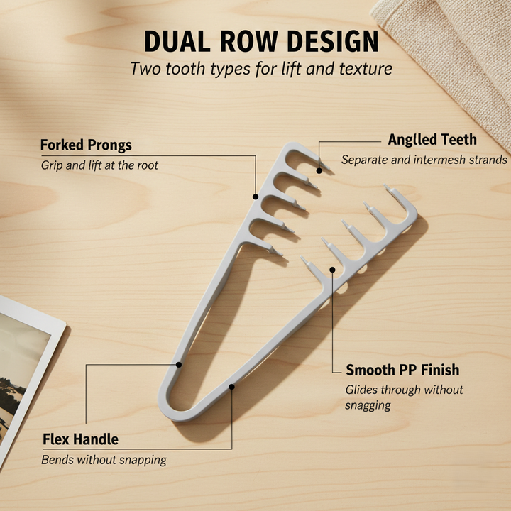 The AuraVolume Comb - Wide-Toothed Fluffy Texture &amp; Volumizing Boot Lift + 50% OFF