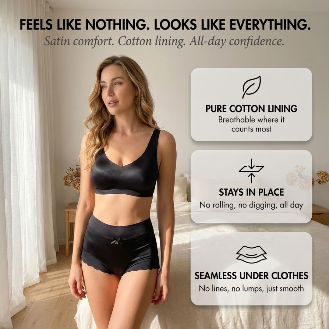 Doucette™ – Satin High Waist Butt Lift Panties with Cotton Lining + 50% OFF