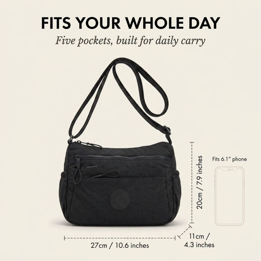 Satchell™ – Multi-Pocket Zipper Nylon Crossbody Bag for Women + 50% OFF