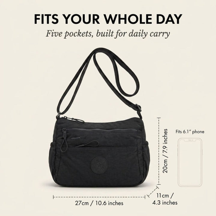 Satchell™ – Multi-Pocket Zipper Nylon Crossbody Bag for Women + 50% OFF