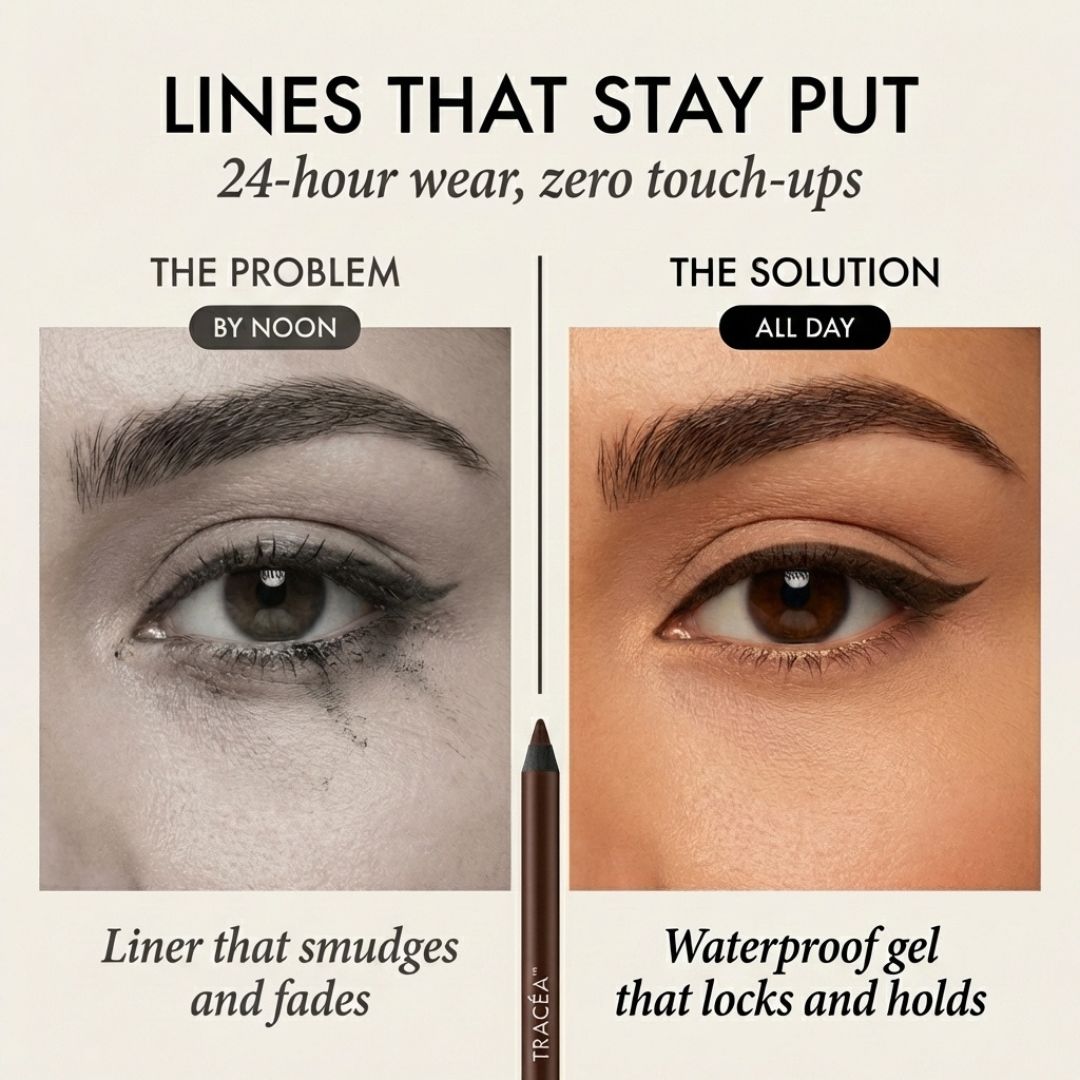 Tracéa™ – Waterproof Gel Eyeliner Pencil | Smudge-Proof, All-Day Wear + 1+1 FREE