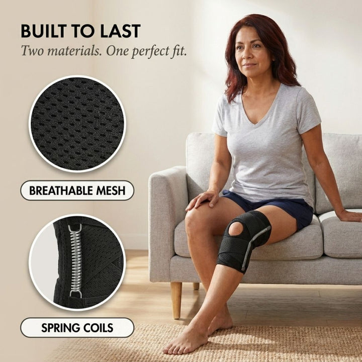 FlexAnchor™ – Open-Patella Knee Brace with V-Strap Support &amp; Spring Stabilizers + 50% OFF