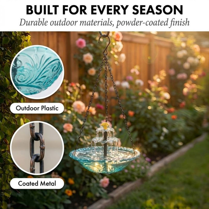 Bower™ – Solar Cascade Hanging Bird Bath Fountain + 50% OFF
