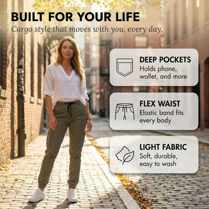 Terrova™ – Flattering Multi-Pocket Cargo Jogger Pants for Women + 50% OFF