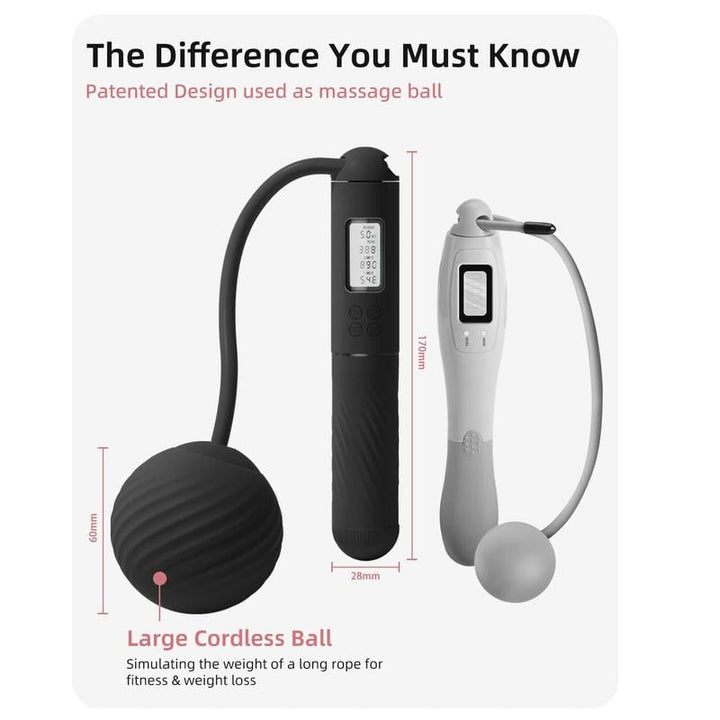 The AuraFit Smart Skipping Rope - Cordless/Rope Modes, Digital Counter, and Countdown +  50% OFF