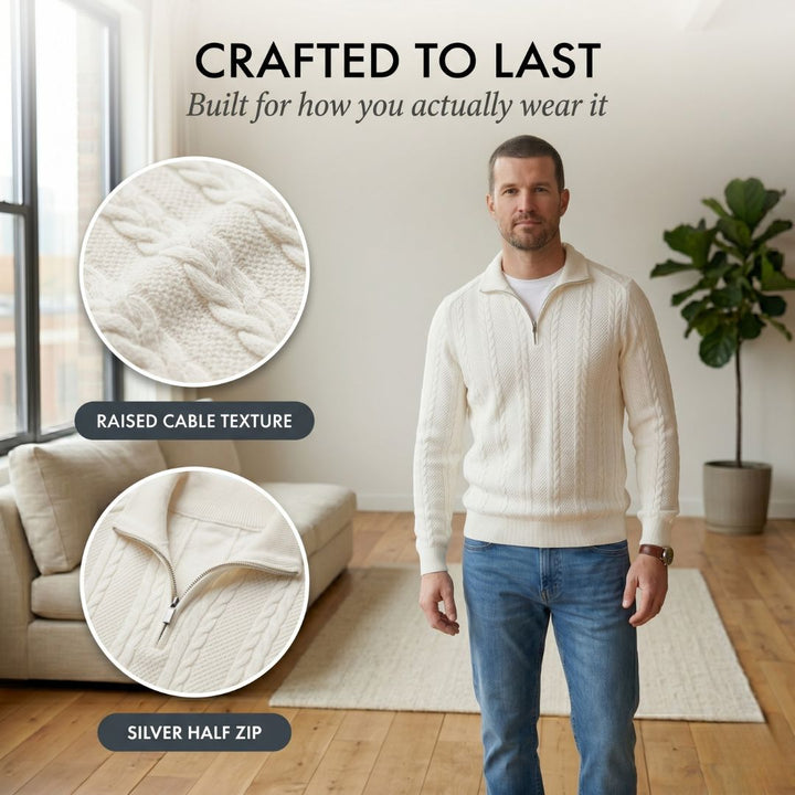 Braidwell™ – Cable-Knit Half-Zip Men&