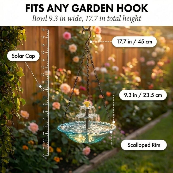 Bower™ – Solar Cascade Hanging Bird Bath Fountain + 50% OFF