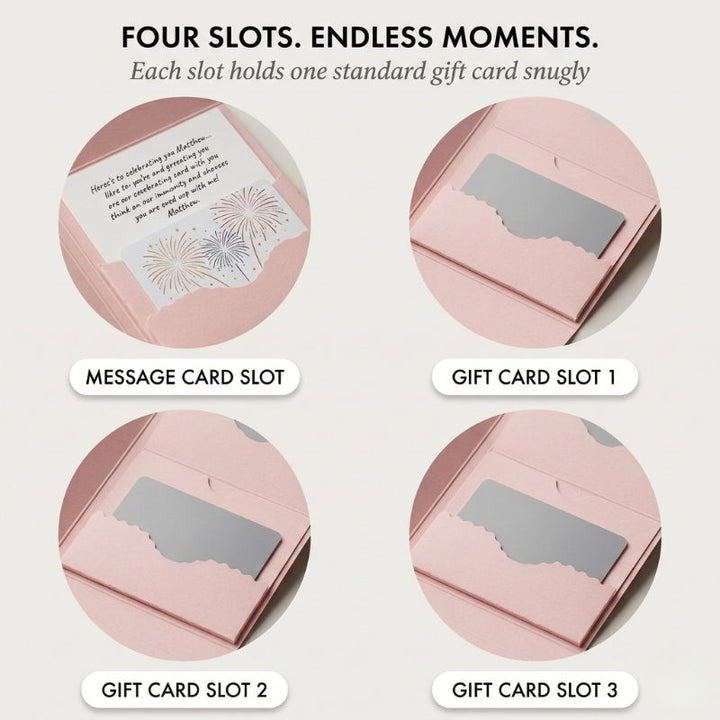 Bloomfold™ – Personalized Waterfall Birthday Gift Card Booklet, 4 Slots, Group Gift Ready + 1+ 2 FREE