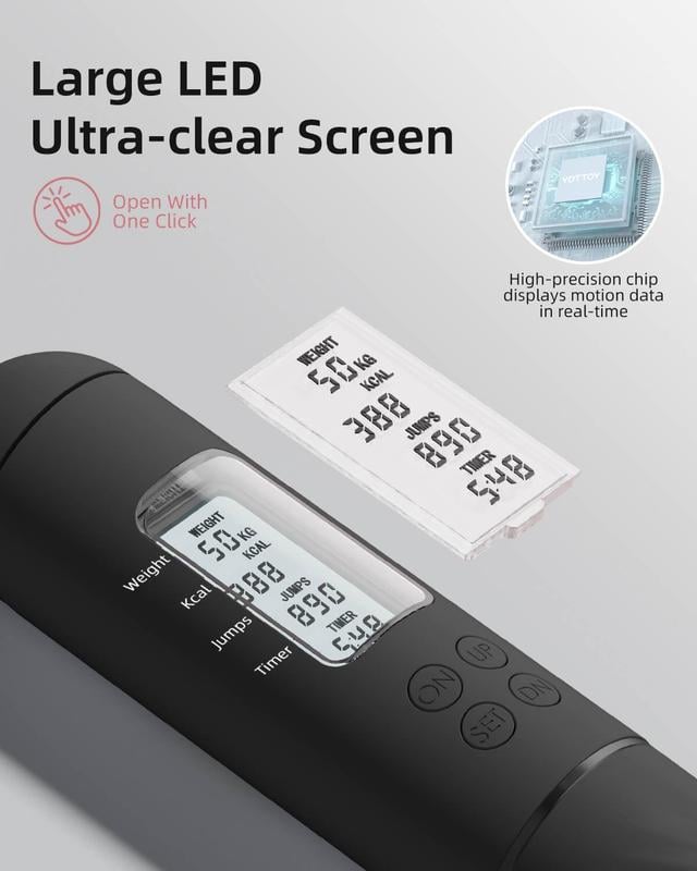 The AuraFit Smart Skipping Rope - Cordless/Rope Modes, Digital Counter, and Countdown +  50% OFF