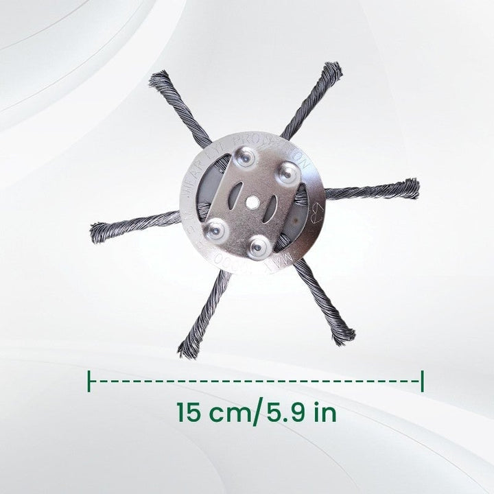 6-Inch Steel Wire Brush Cutter Trimmer Head - Universal Fit Weed Wacker Attachment - 1+1 FREE