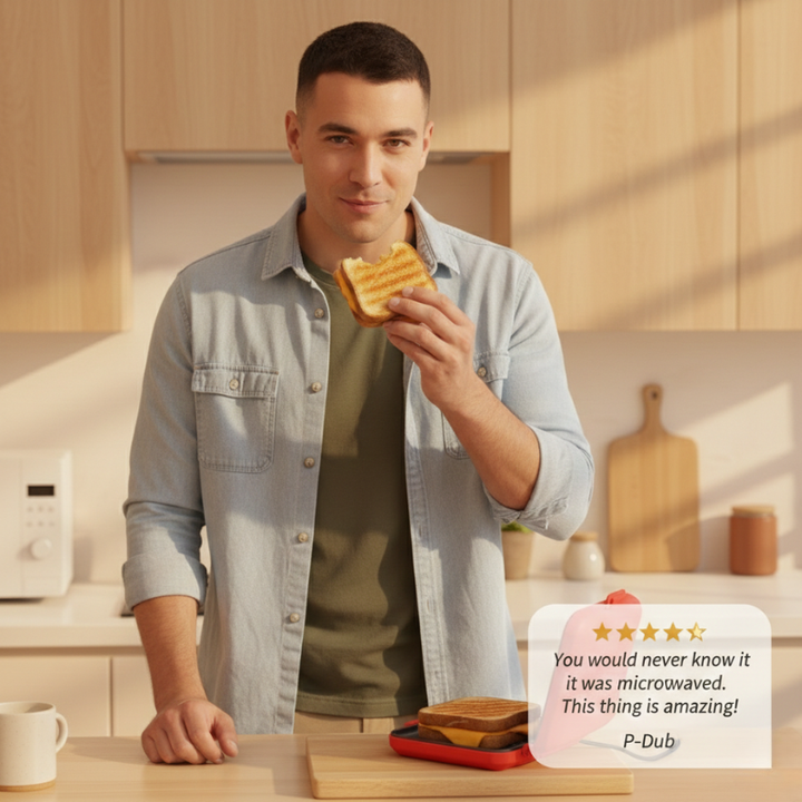 Crispwell™ – Microwave Grill &amp; Sandwich Maker for Crispy Paninis in Minutes + 50% OFF