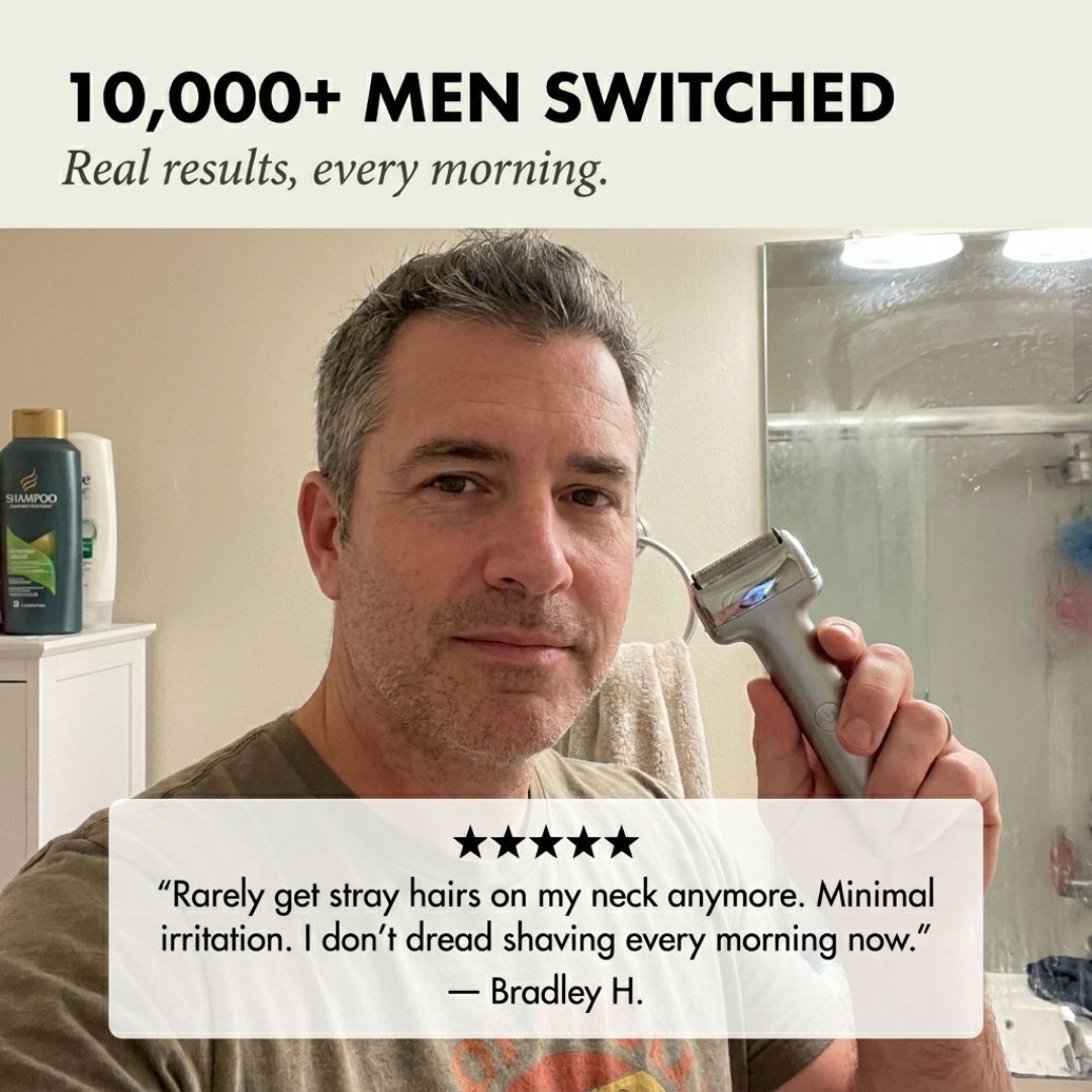 Temper™ – Wide Foil, Tilt Head &amp; IPX6 Rechargeable Electric Shaver for Men + 50% OFF